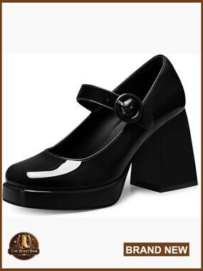 Women's Chunky Heel Mary Jane Pumps - Comfortable Platform Shoes for Work &